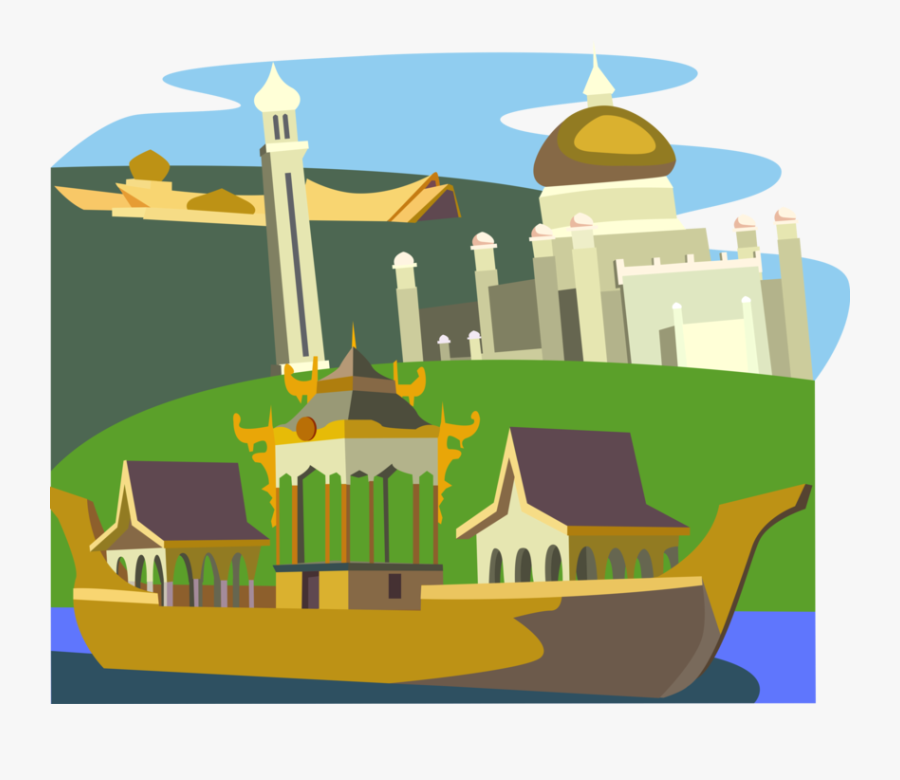 Vector Illustration Of Sultan Omar Ali Saifuddien Islamic - Illustration, Transparent Clipart