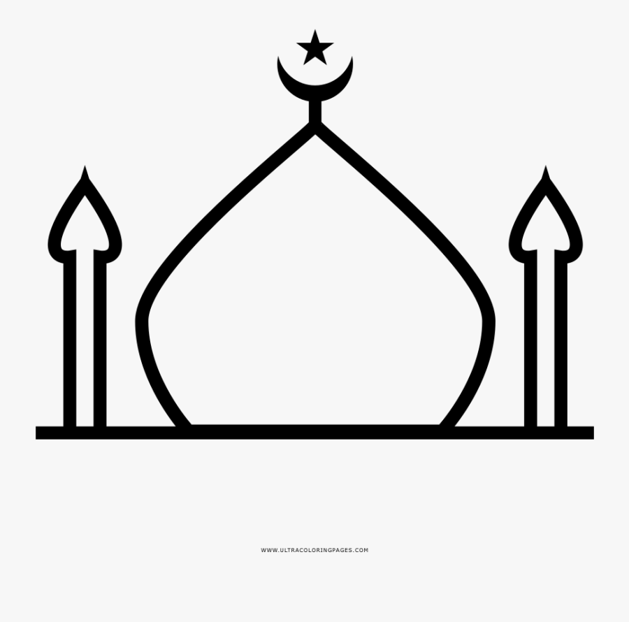 Mosque Coloring Page - Masjid Coloring Page, Transparent Clipart