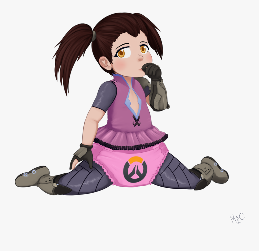 Cartoon,animated Character,clip Art,anime,style,drawing - Widowmaker In A Diaper, Transparent Clipart