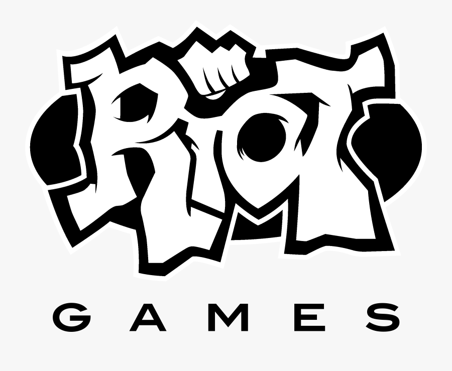 Text,font,black And White,clip Art,graphics,art,line - Logo Riot Games, Transparent Clipart