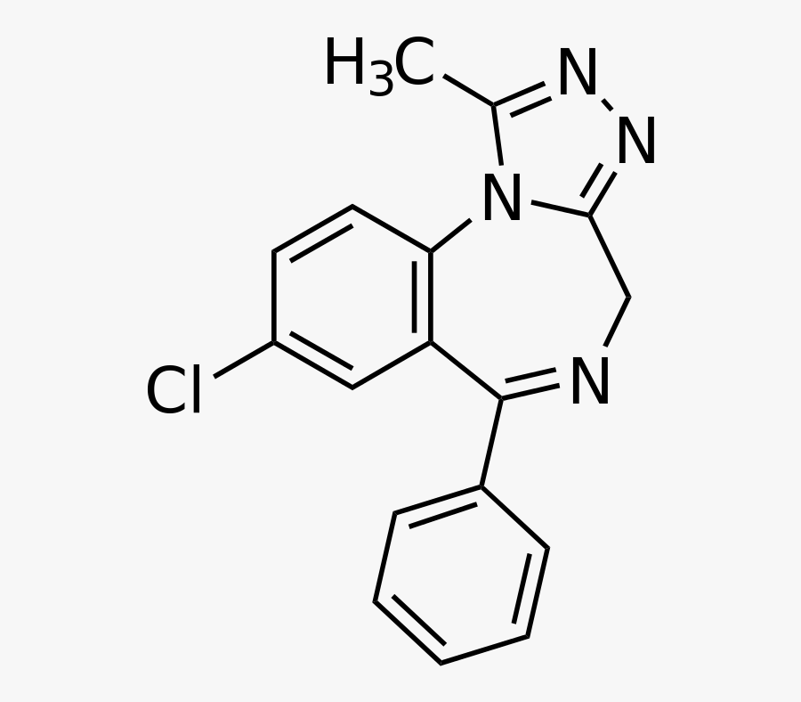 Alprazolam - Xanax Molecule, Transparent Clipart