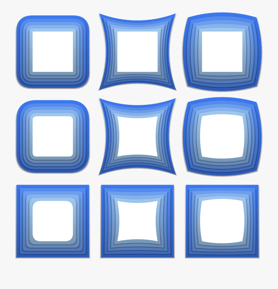 กรอบ สี่เหลี่ยม สี ฟ้า, Transparent Clipart