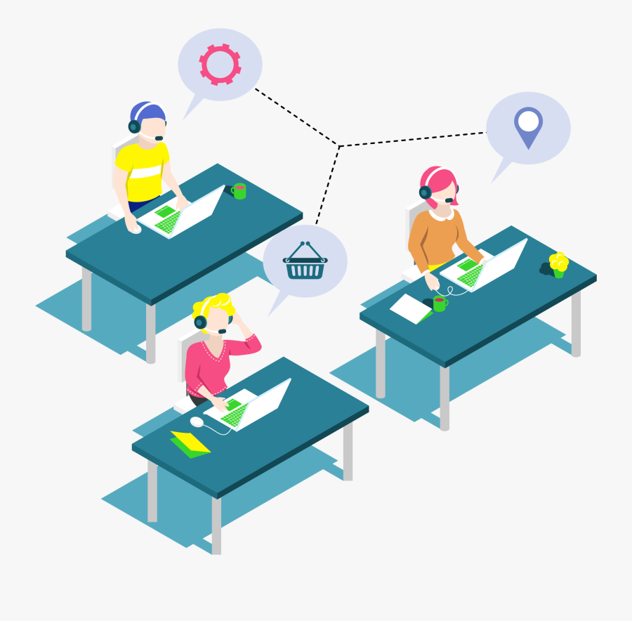 Phone Call Agent Isometric, Transparent Clipart