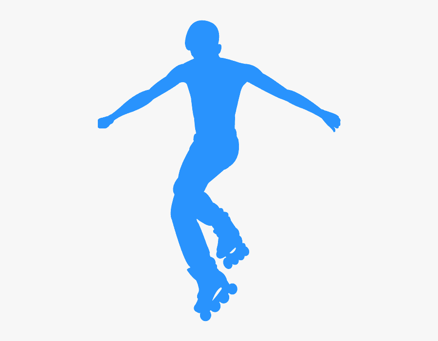 Colorful Roller Skating Silhouettes, Transparent Clipart