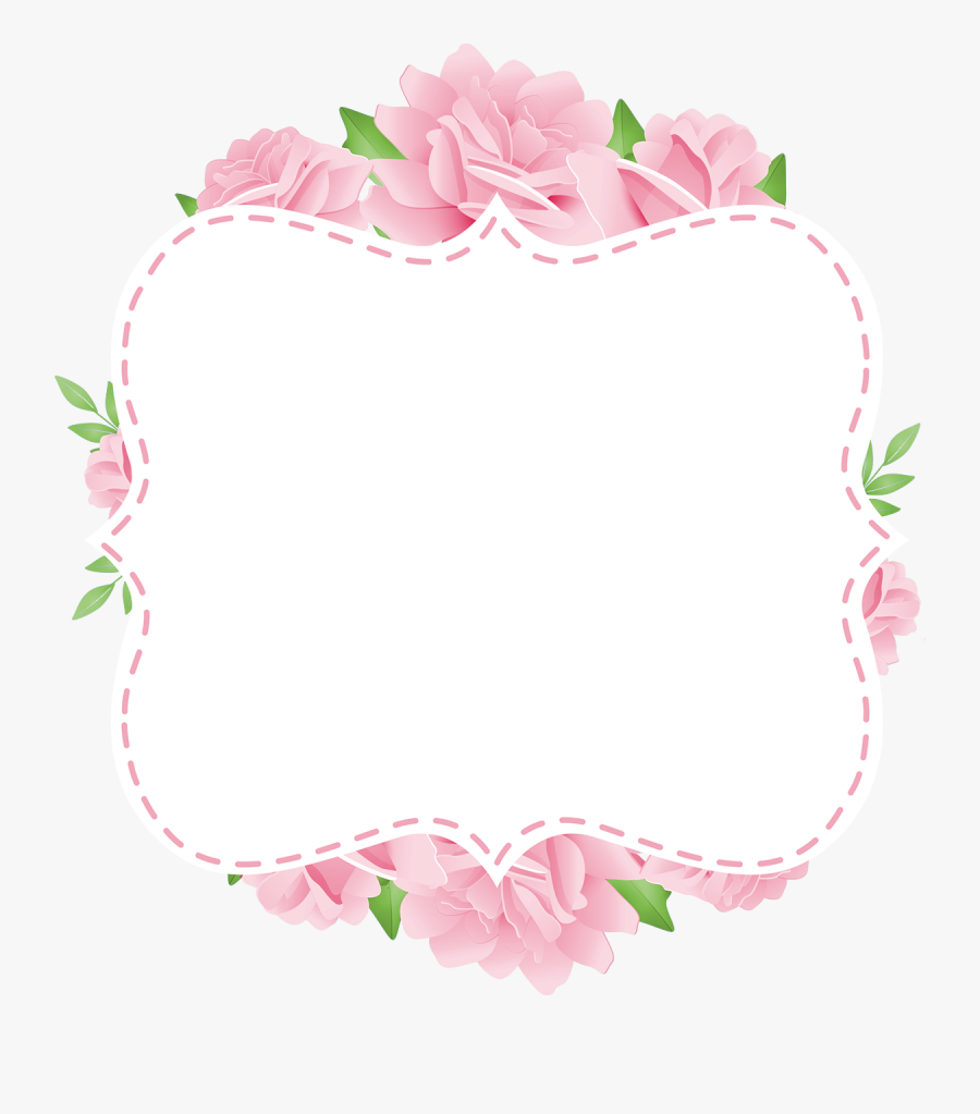 Pink Flower Frame Png, Transparent Clipart