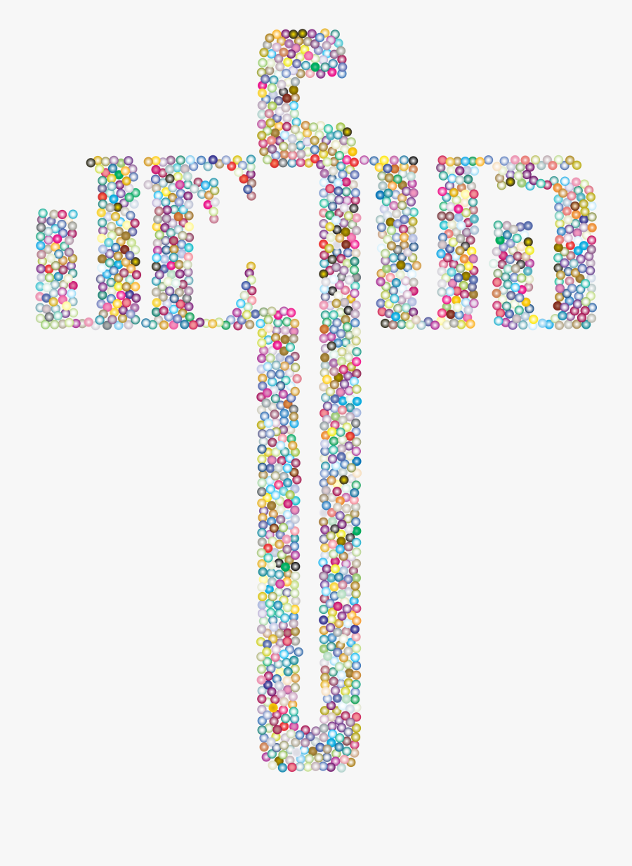 Prismatic Jesus Cross Typography Dots No Background - Cross Png Transparent Christian Cross Background, Transparent Clipart
