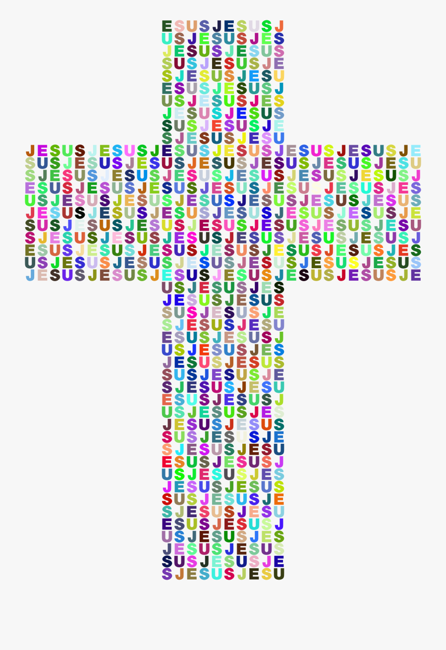 Jesus Cross Typography Ii Prismatic Clip Arts - Cross Clip Art Colorful, Transparent Clipart