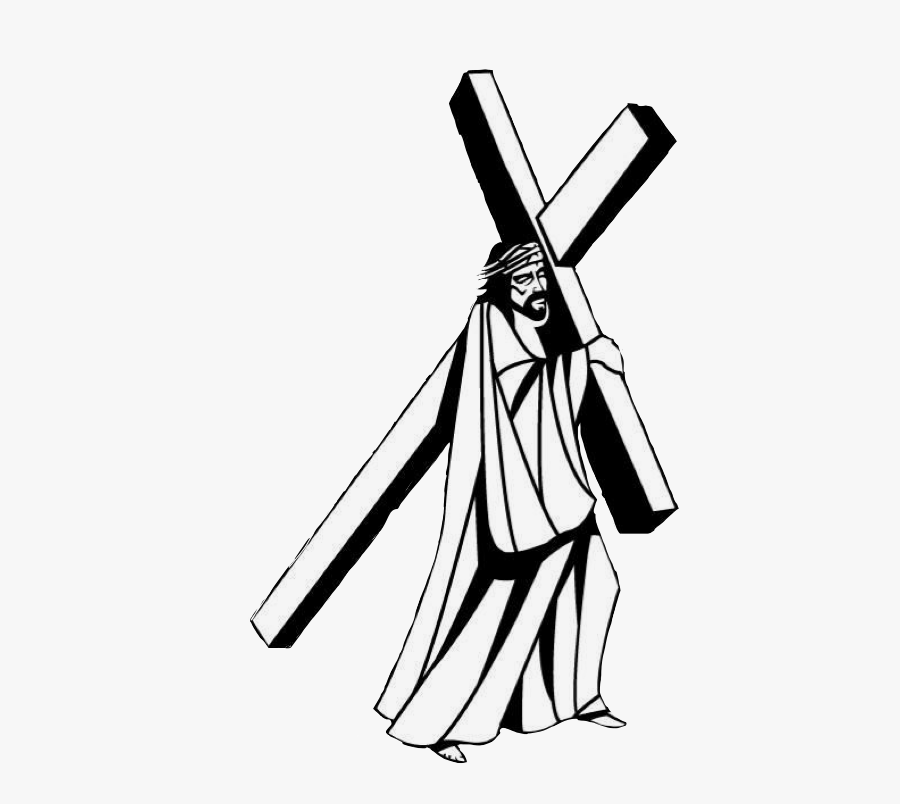 #lovecarringcross #love #grace #saved #cross #jesus - Jesus Carrying The Cross Outline, Transparent Clipart