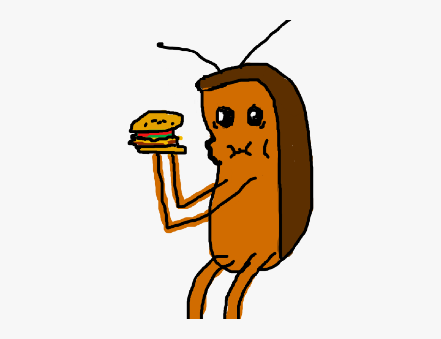 Cockroach Eating Krabby Patty, Transparent Clipart