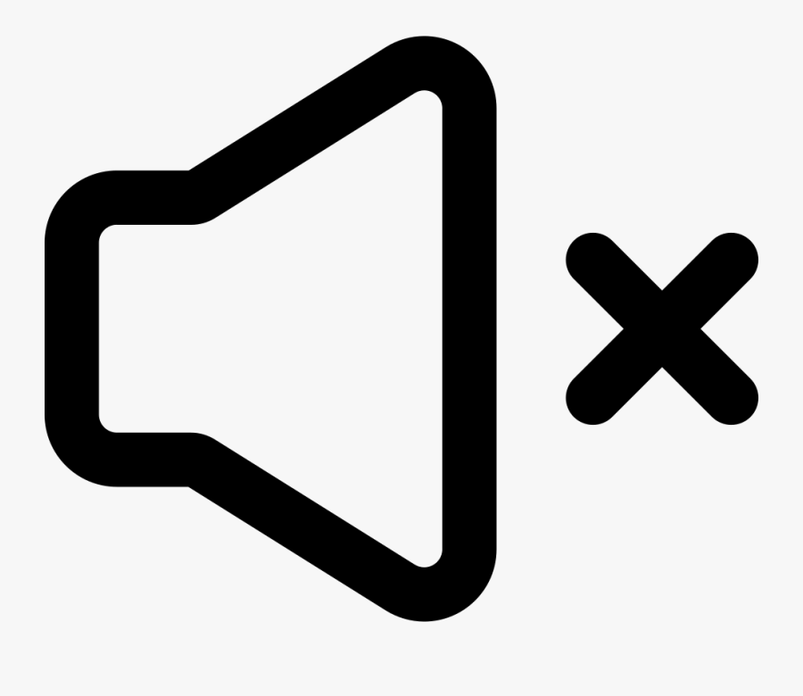 Speaker Silent Outline With A Cross - Silent Vector Icon, Transparent Clipart