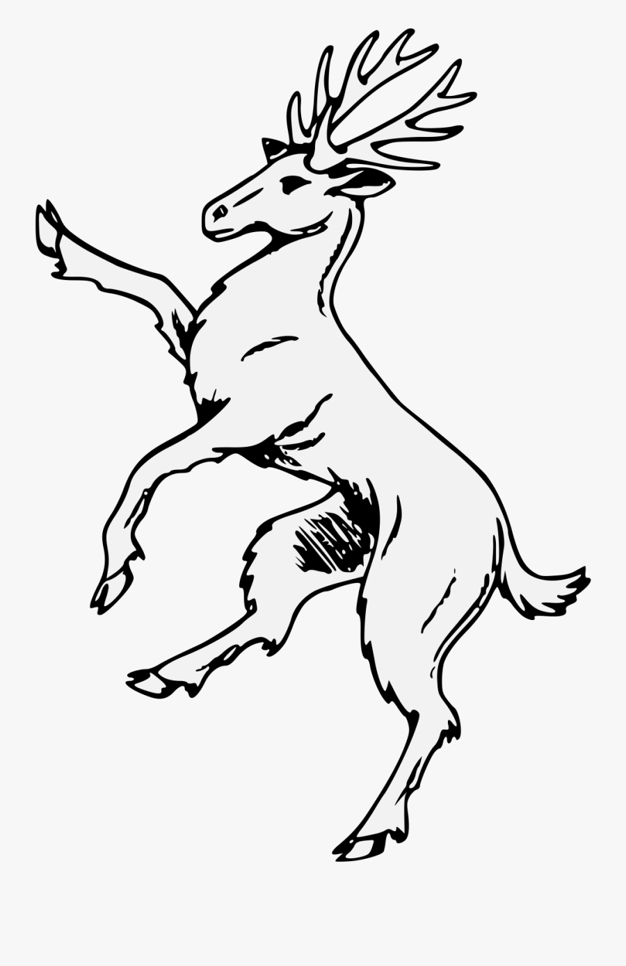 Rampant Stag, Transparent Clipart