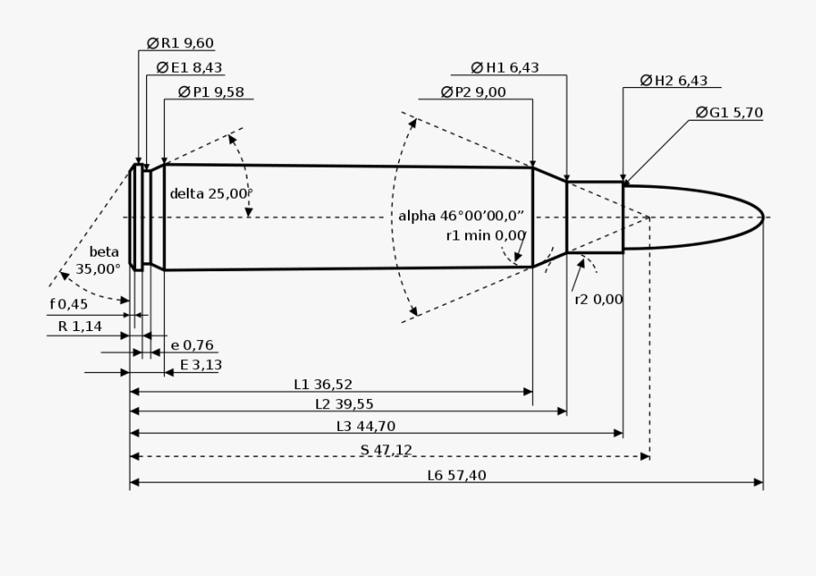 7.62 X39 Dimensions, Transparent Clipart