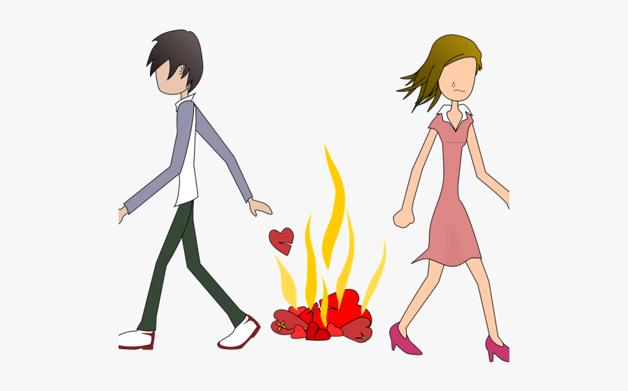 5 Tips For How To Get Over Your Ex - Sad Couple Cartoon Png, Transparent Clipart