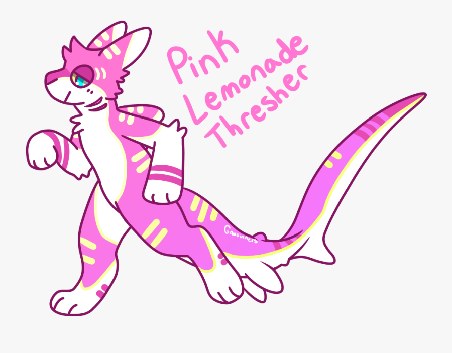 Pink Lemonade Thresher Shark - Cartoon, Transparent Clipart