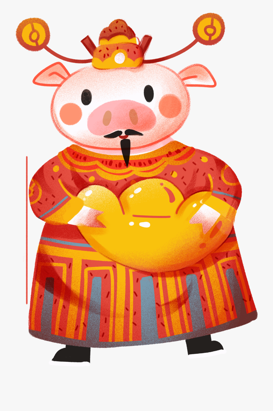 Red Festive Chinese Style New Year Png And Psd Clipart - Cartoon, Transparent Clipart