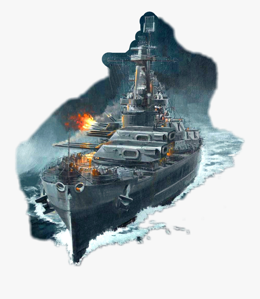 #battleship - Battle Ship In Sea, Transparent Clipart