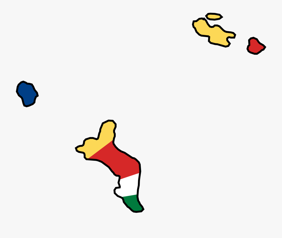 Seychelles Flag Map - Seychelles Map Flag Png, Transparent Clipart