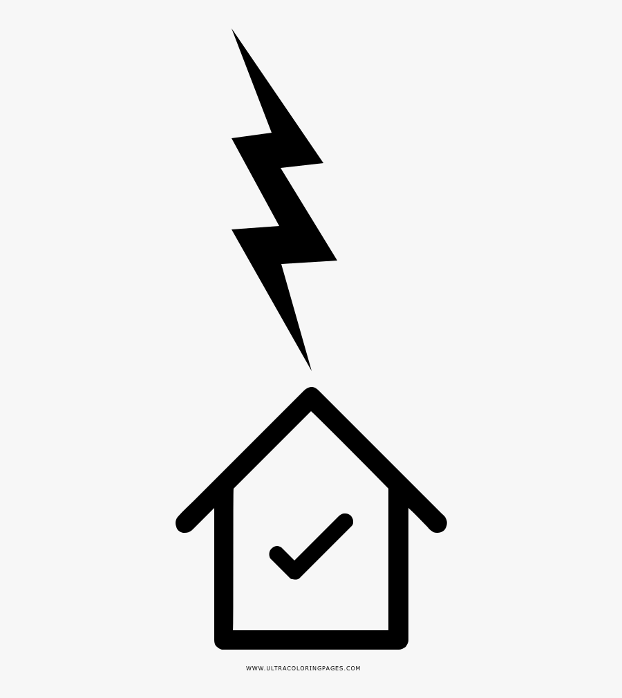Lightning Strike Coloring Page - Rayo Dibujo, Transparent Clipart