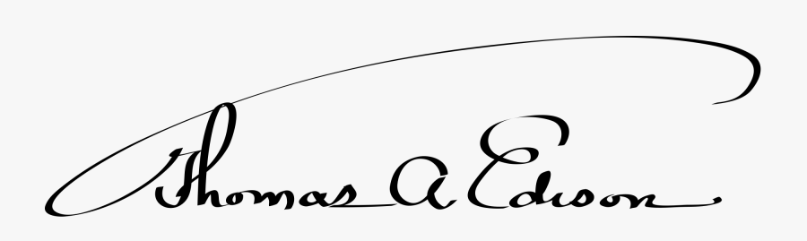 Thomas Alva Edison Signature, Transparent Clipart