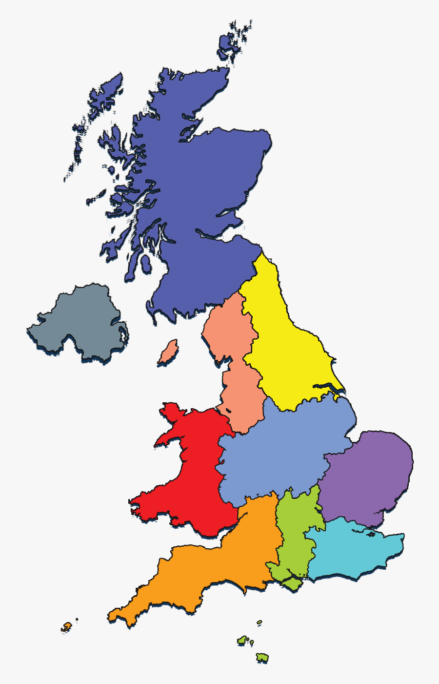 Rya Regions & Home Countries - Watford Gap North South Divide, Transparent Clipart