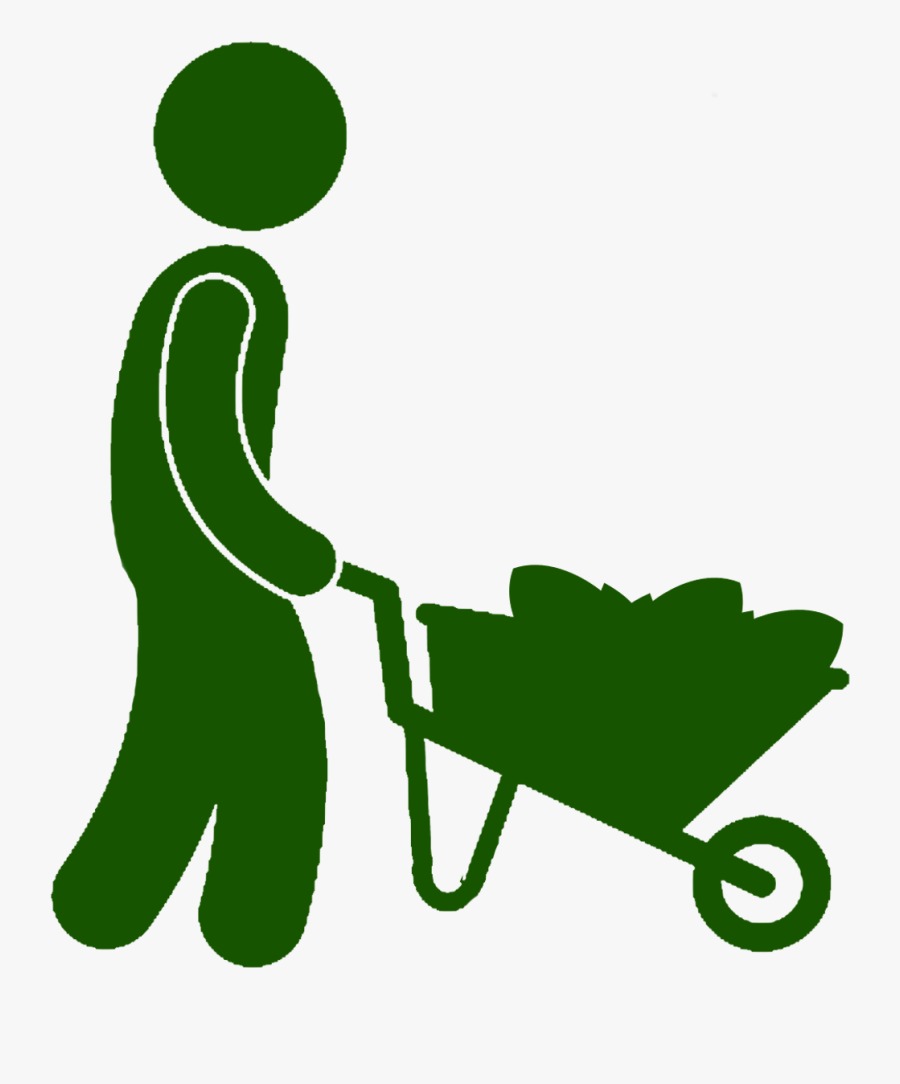 Bio Clipart Organic Fertilizer - Man With Wheelbarrow Icon, Transparent Clipart