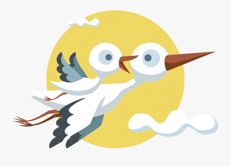 Storks - Cartoon, Transparent Clipart