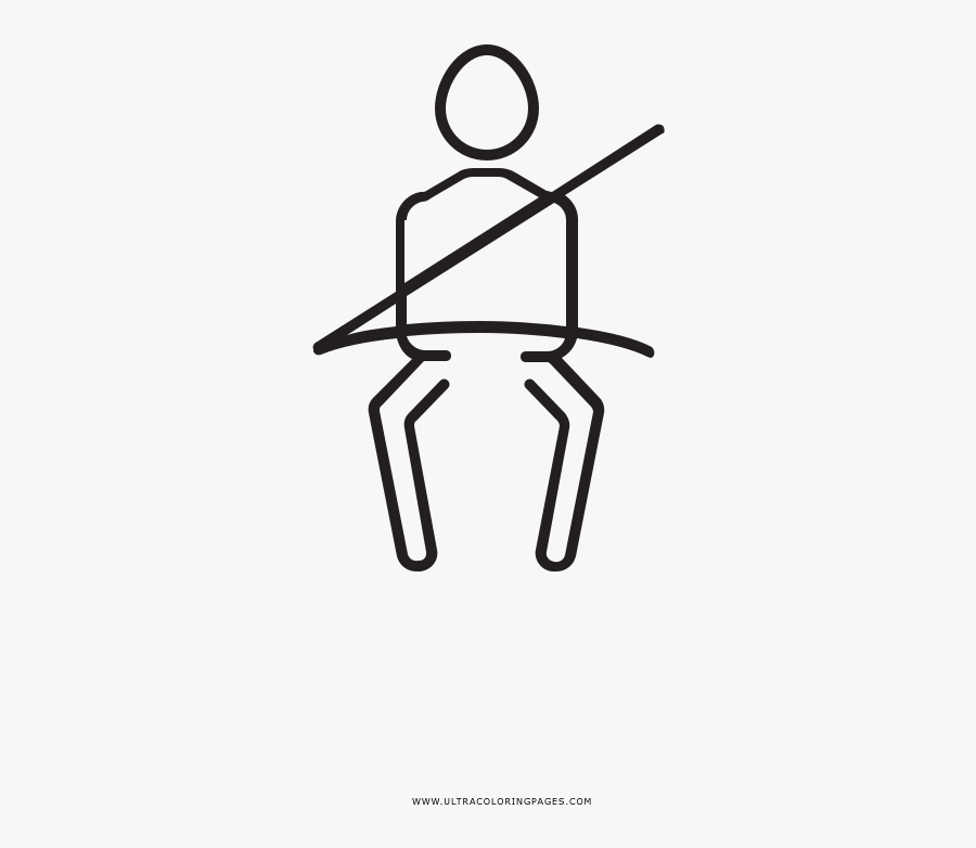 Seat Belt Coloring Page - Line Art, Transparent Clipart
