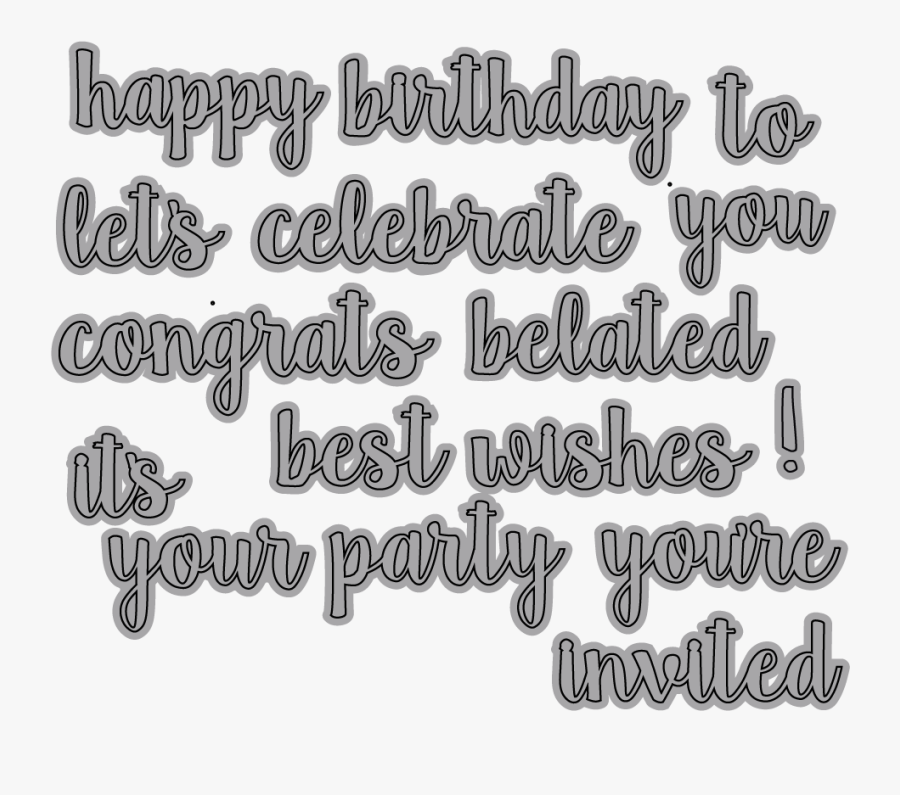 Die Set - Words 1 - Celebration, Transparent Clipart