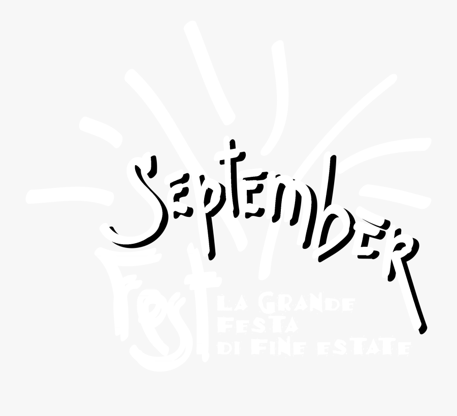 September Fest Logo Black And White - Calligraphy, Transparent Clipart