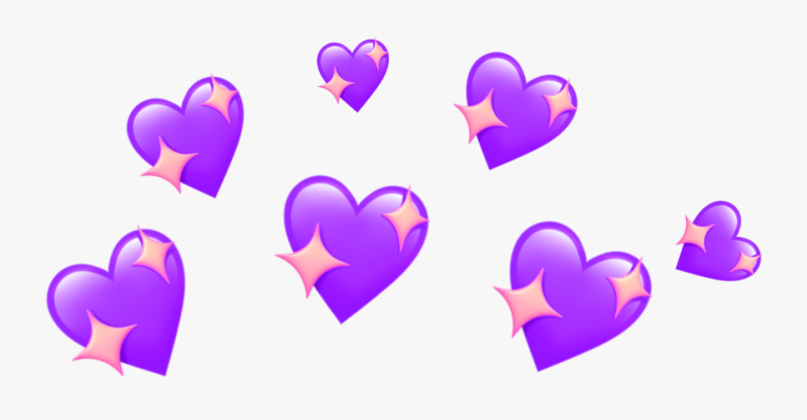 Hearts Crown Heartscrown Pink Tumblr Snapchat - Heart Emoji Meme Png, Transparent Clipart