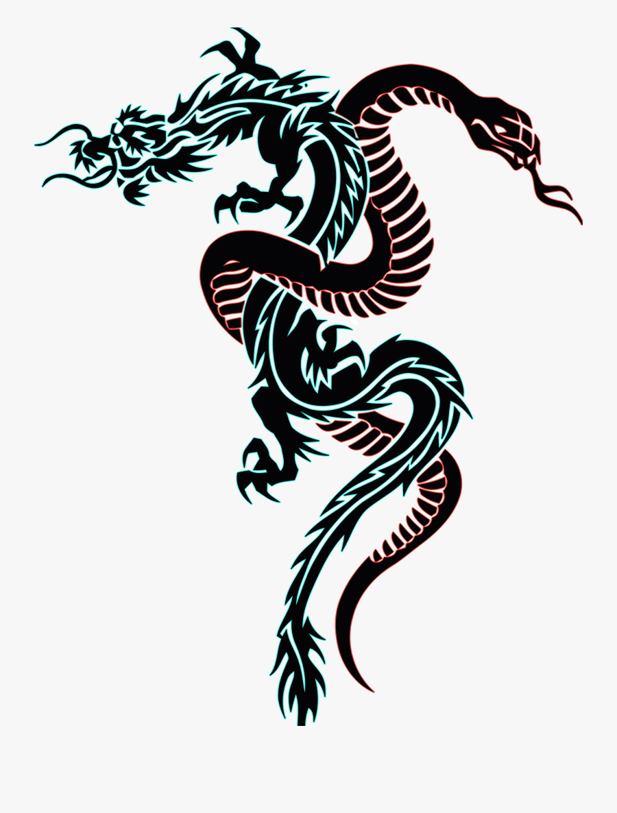 Snake Tattoo Chinese Dragon Clip Art - Chinese Zodiac Snake Tattoo, Transparent Clipart