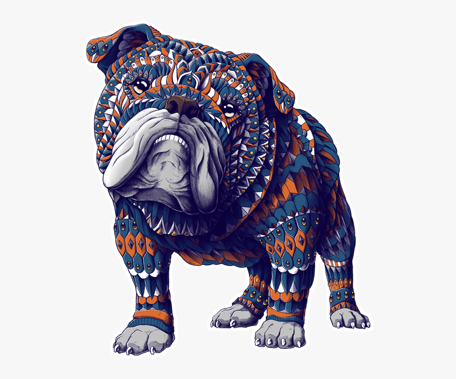 Bulldog Ingles Mandala, Transparent Clipart