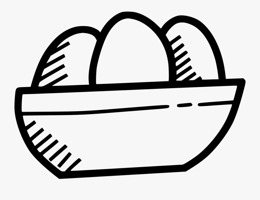 Eggs Egg Bowl Decorated Paschal - Bowl Of Eggs Clipart Black And White, Transparent Clipart