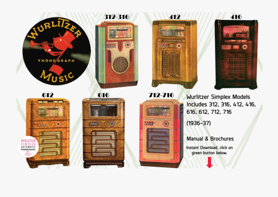 Wurlitzer Simplex Jukebox 412, Transparent Clipart