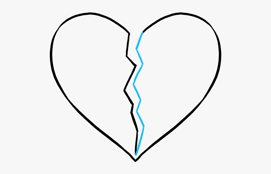 How To Draw Broken Heart - Line Art, Transparent Clipart