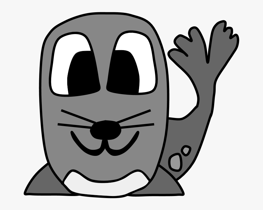 Seal, Big Eyes, Cartoon Animal - Cartoon, Transparent Clipart