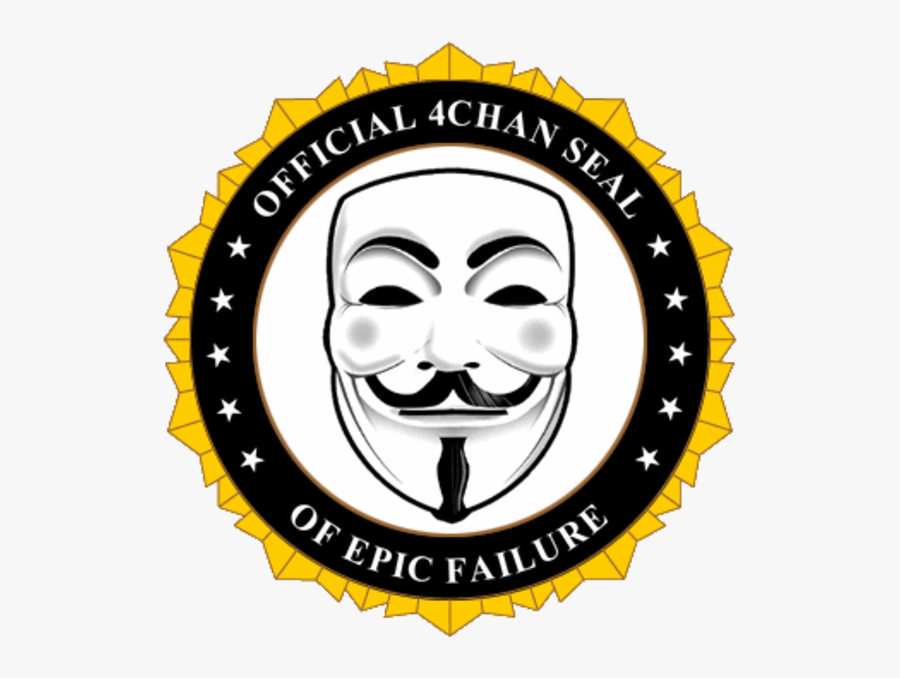 Cial 4cha Fficial Pic Failu Font Smile - Guy Fawkes Mask, Transparent Clipart