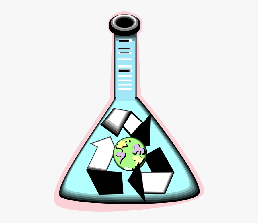 Vector Illustration Of Planet Earth In Science Glassware - Illustration, Transparent Clipart