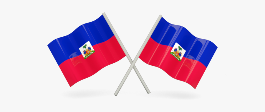 Haiti Two Wavy Flags - Haitian Flag Transparent Background, Transparent Clipart