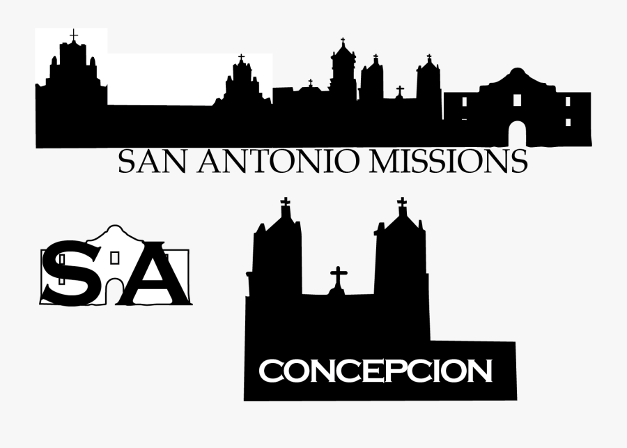 San Antonio Mission Skyline, Transparent Clipart