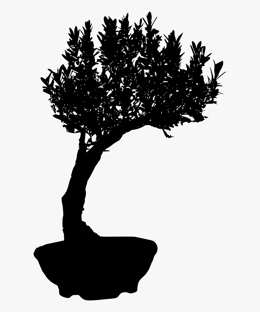 Bonsai-silhouette - Silhouette, Transparent Clipart