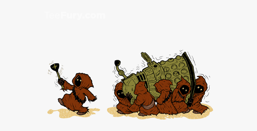 Jawas Carring A Dalek - Cartoon, Transparent Clipart
