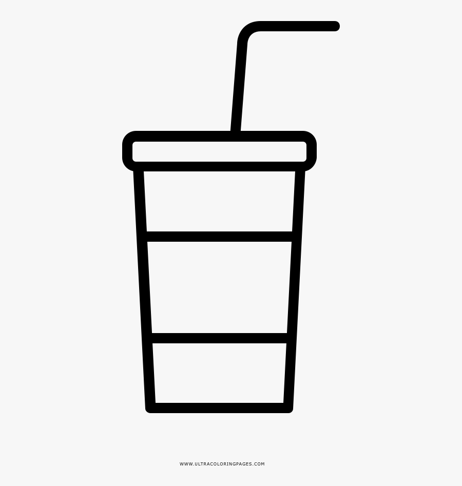 Soft Drink Coloring Page - Paper Cup Line Art, Transparent Clipart