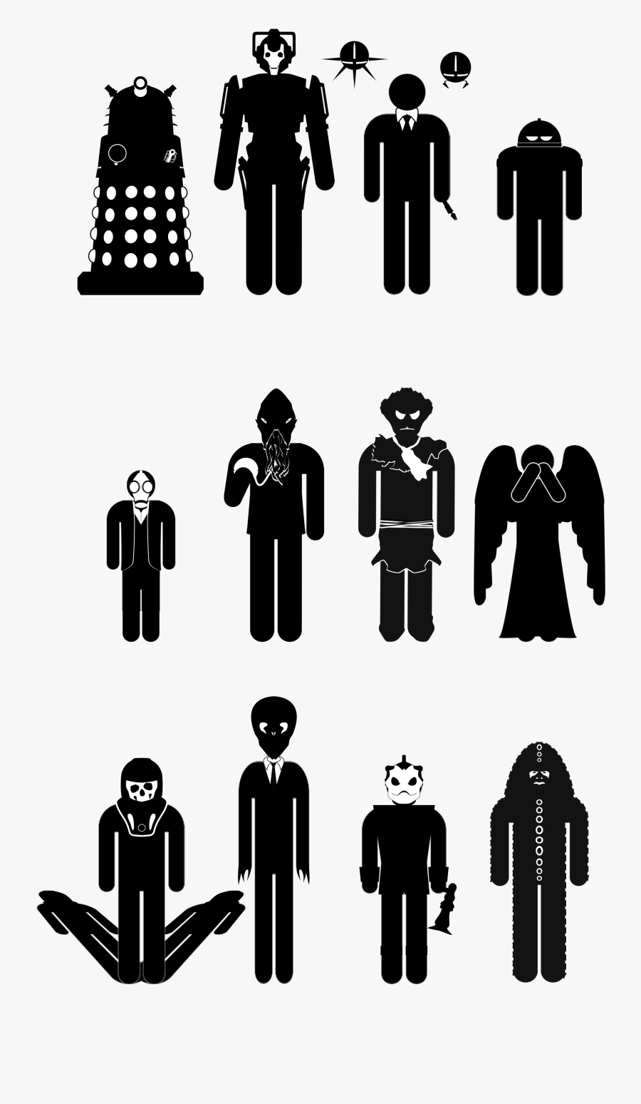 Doctor Who Monsters Silhouette, Transparent Clipart