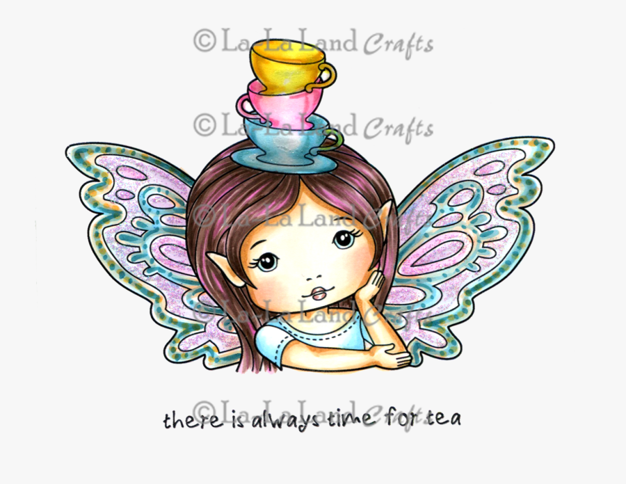 Teacup Faerie Molli Rubber Stamp - Fairy, Transparent Clipart