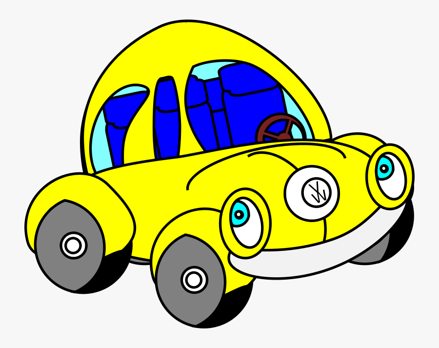 Happy Beatle - Yellow Bug Car Cartoon, Transparent Clipart