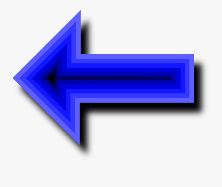 Illustration Of A Blue Arrow - Arrow Pointing Left Gif, Transparent Clipart