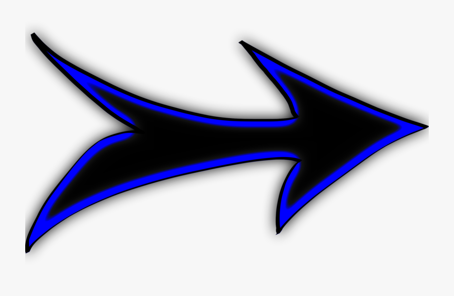 Black And Blue Arrow, Transparent Clipart