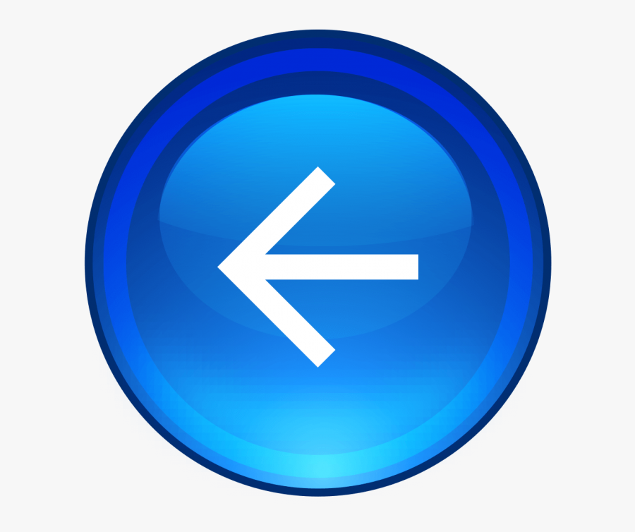 Blue,cobalt Blue,electric Icon,clip Art,trademark,symbol - Left Arrow Button Png, Transparent Clipart