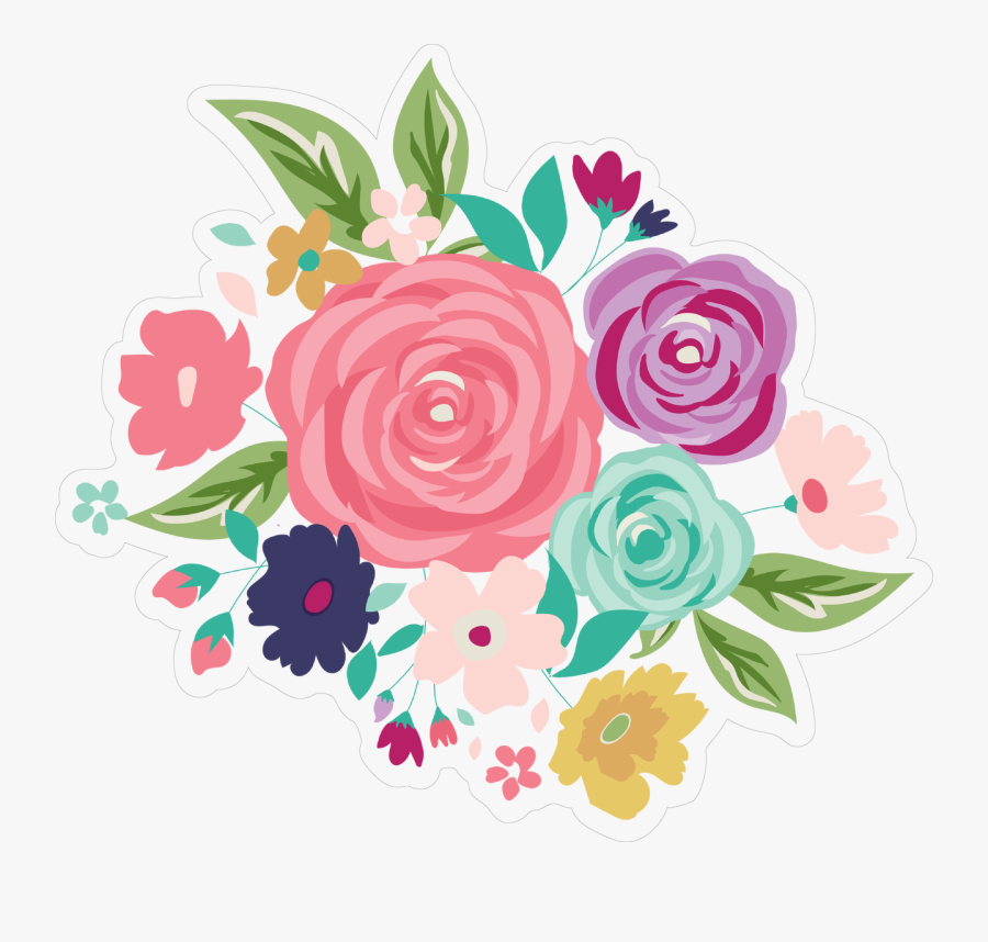 Royal Flower Bundle Print & Cut File - Garden Roses, Transparent Clipart